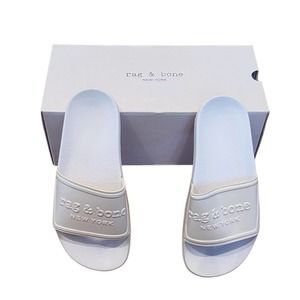Rag & Bone White RB Pool Slides Size 7